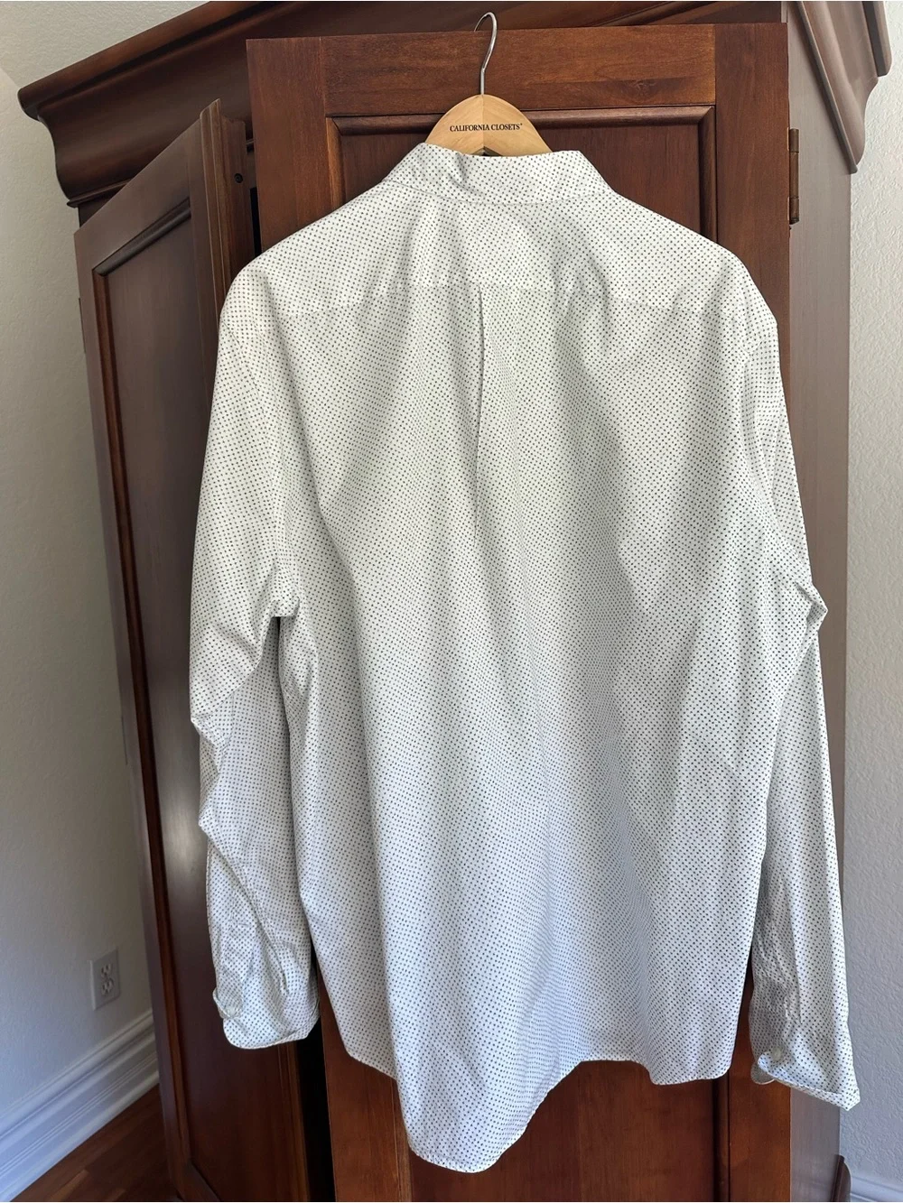 J. Crew White Button-Up Shirt with Microdot Pattern